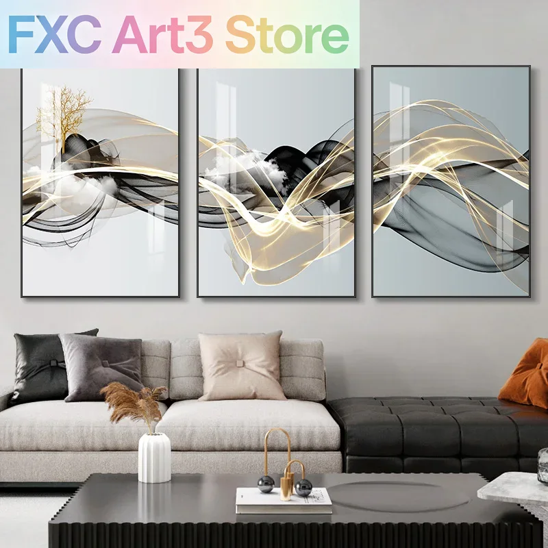 Luxury Lifestyle Items - 3 ชิ้น/ชุด ภาพพิมพ์ติดผนังแบบไม่มีกรอบ 3 ชิ้น สไตล์นอร์ดิกหรูหรา