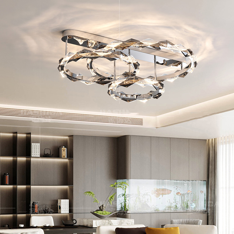 Luxury Lifestyle Items - อิตาเลี่ยนหรูหราคริสตัล LED โคมไฟเพดานห้องนั่งเล่นร้านอาหารห้องนอนอพาร์ทเมนท์บันไดระดับไฮเอนด์โคมระย้าตกแต่งบ้านแสง