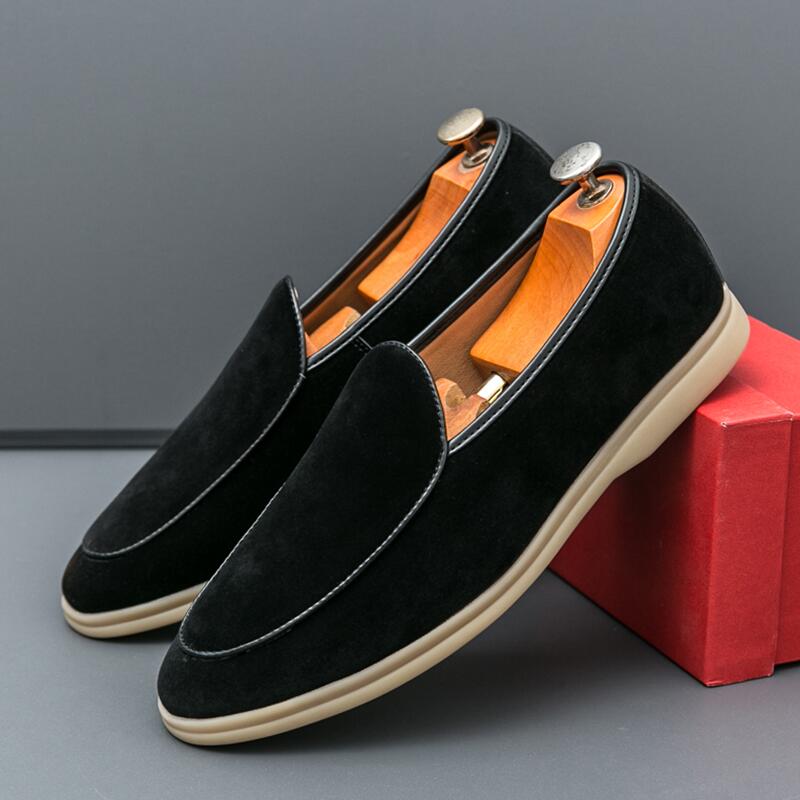 Luxury Lifestyle Men - แฟชั่นผู้ชายแบรนด์หรู Loafer รองเท้าฤดูใบไม้ผลิสไตล์อังกฤษ Suede ผู้ชายรองเท้าสบายๆ Breathable