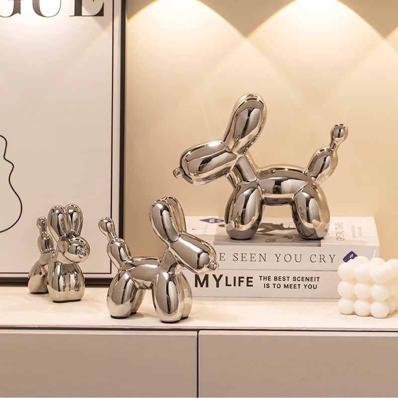 ประติมากรรมเซรามิคสีเงินบอลลูน - Luxury Lifestyle Items บทวิจารณ์และราคา